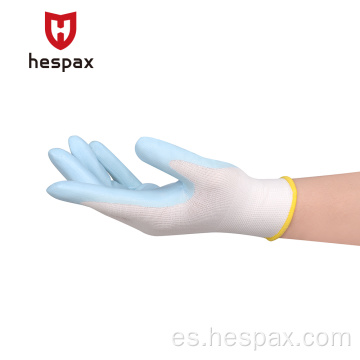 Hespax Anti Aceite Construcción de guantes con recubrimiento de látex